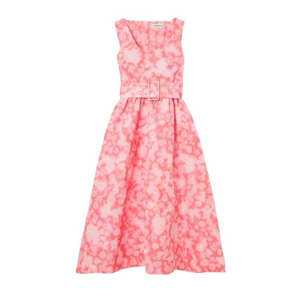 Molly Goddard Abstract Floral Tie Dye Tent Dress Pink Orange Princess Garden 2 - Picture 4 of 16